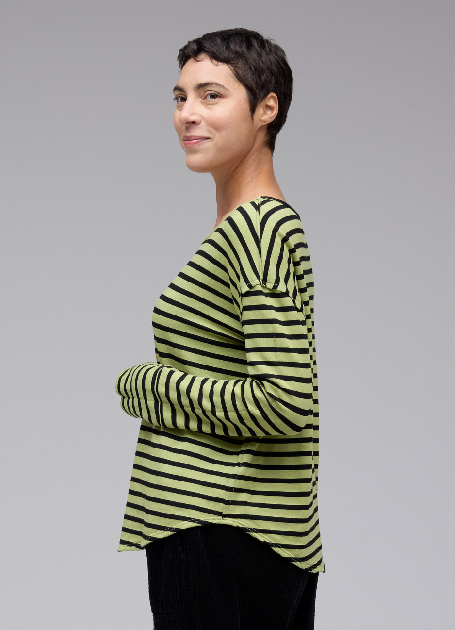 CUT LOOSE Black Stripe Fleece Thumbhole Top - 7246372