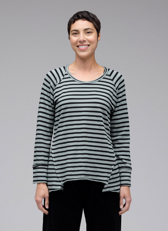 CUT LOOSE Black Stripe Fleece Gore Top - 7247913
