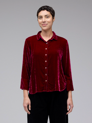 CUT LOOSE Velvet Easy Crop Shirt - 6996986