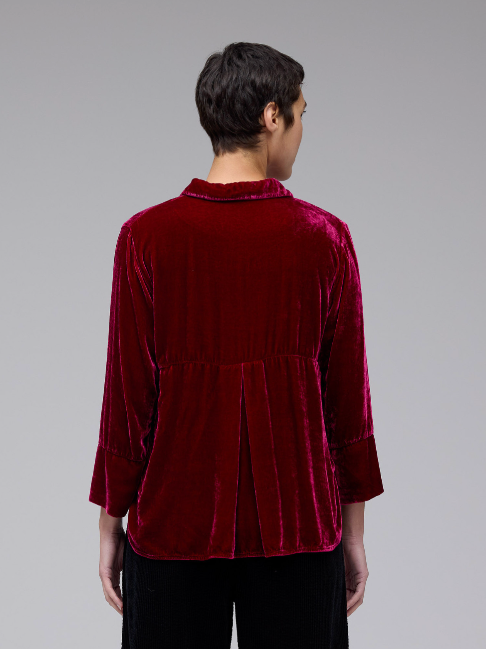 CUT LOOSE Velvet Easy Crop Shirt - 6996986