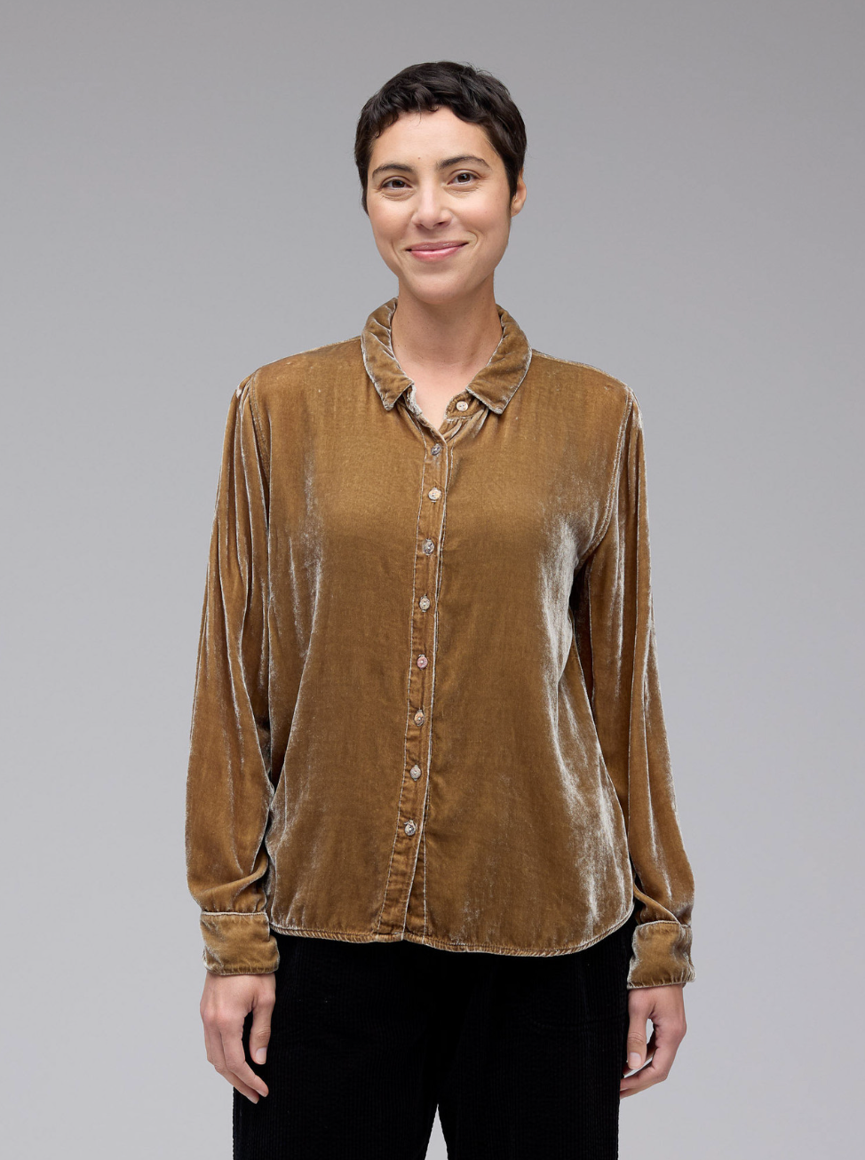 CUT LOOSE Velvet Fitted Shirt - 6997649