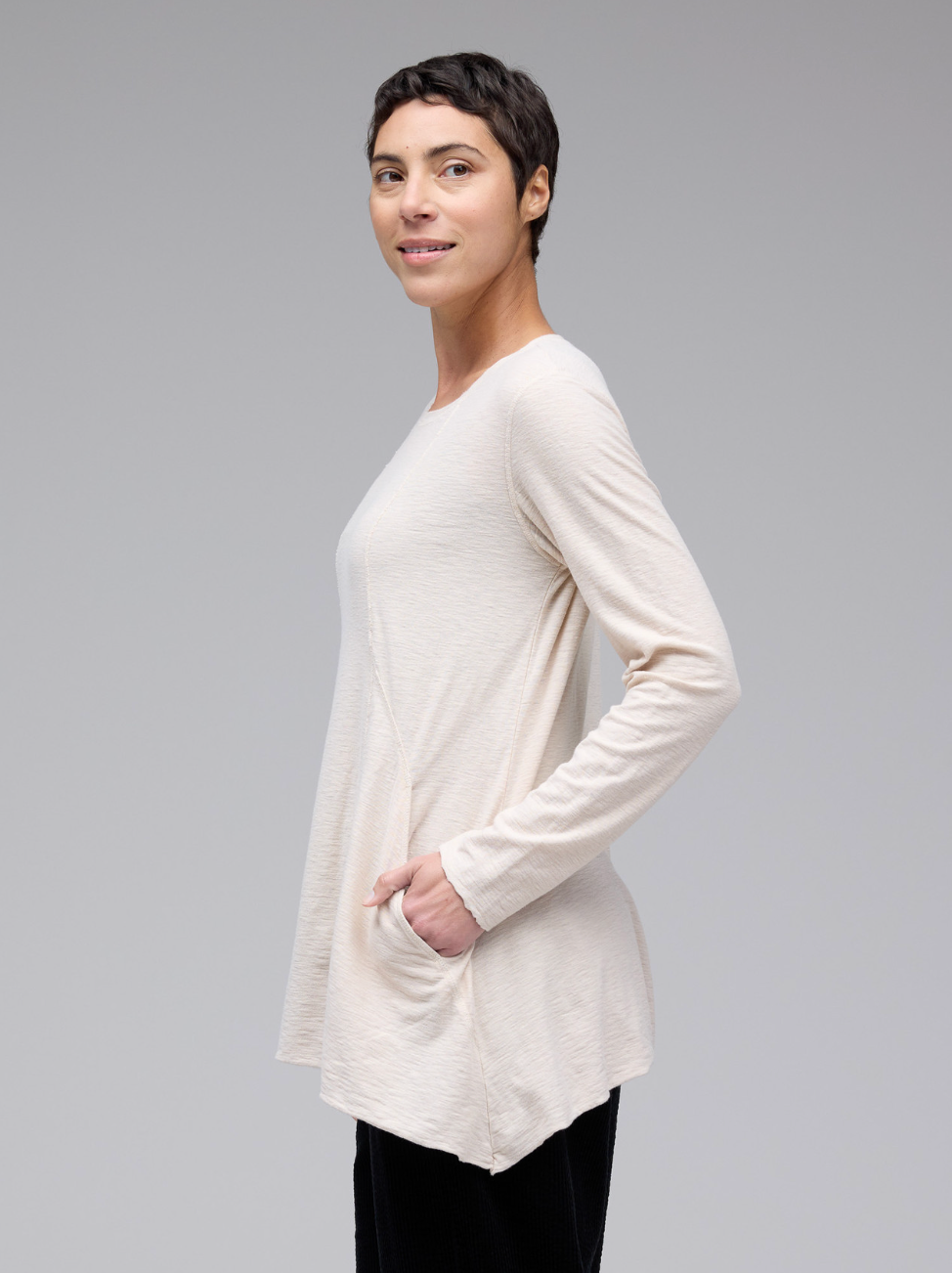 CUT LOOSE Linen Cotton Jersey Pocket Top - 5017901