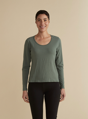 CUT LOOSE Light Lycra Jersey Long Sleeve Scoop Top - 2016905
