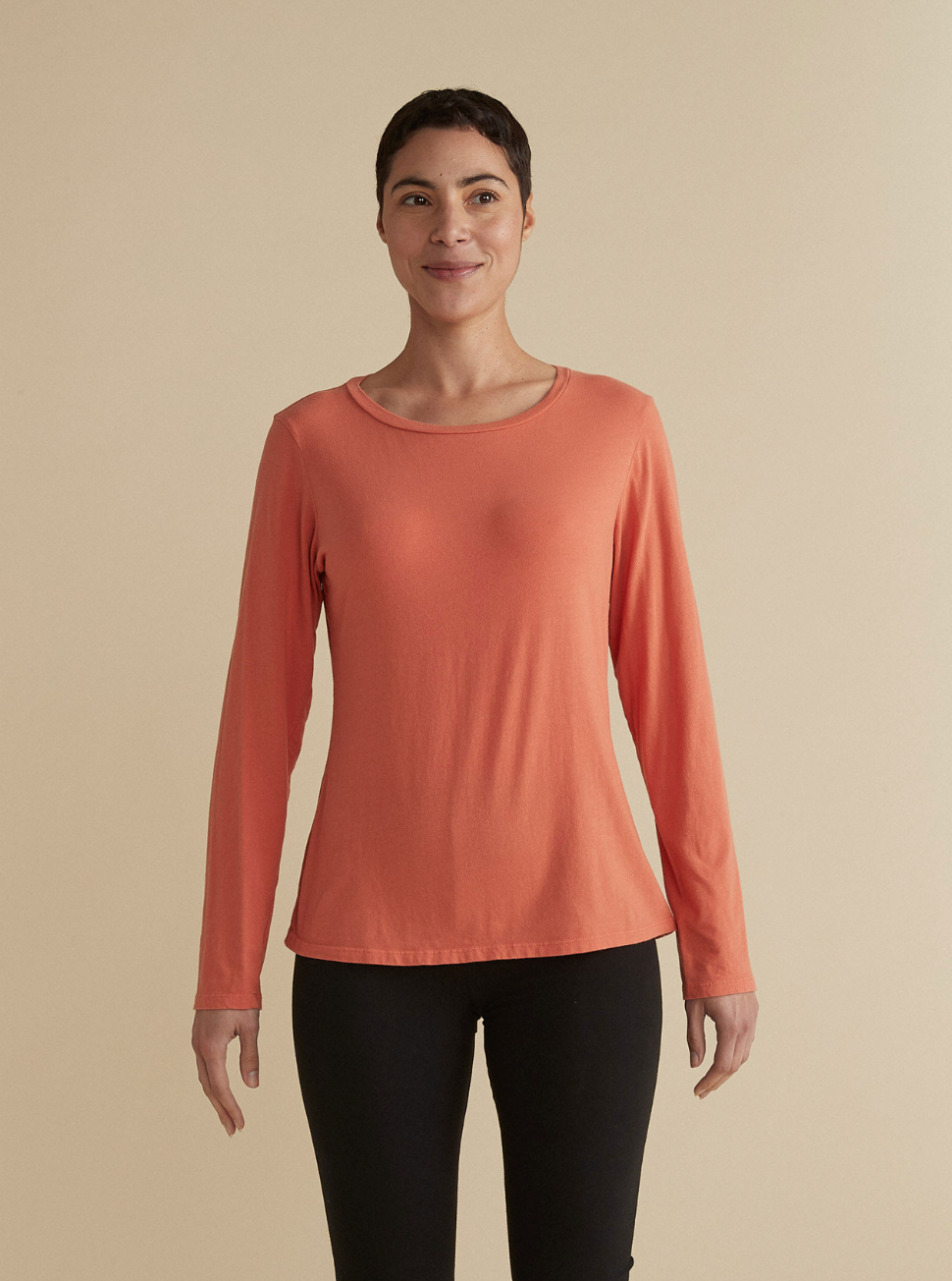 CUT LOOSE Light Lycra Jersey Long Sleeve Crew Tee - 2017879