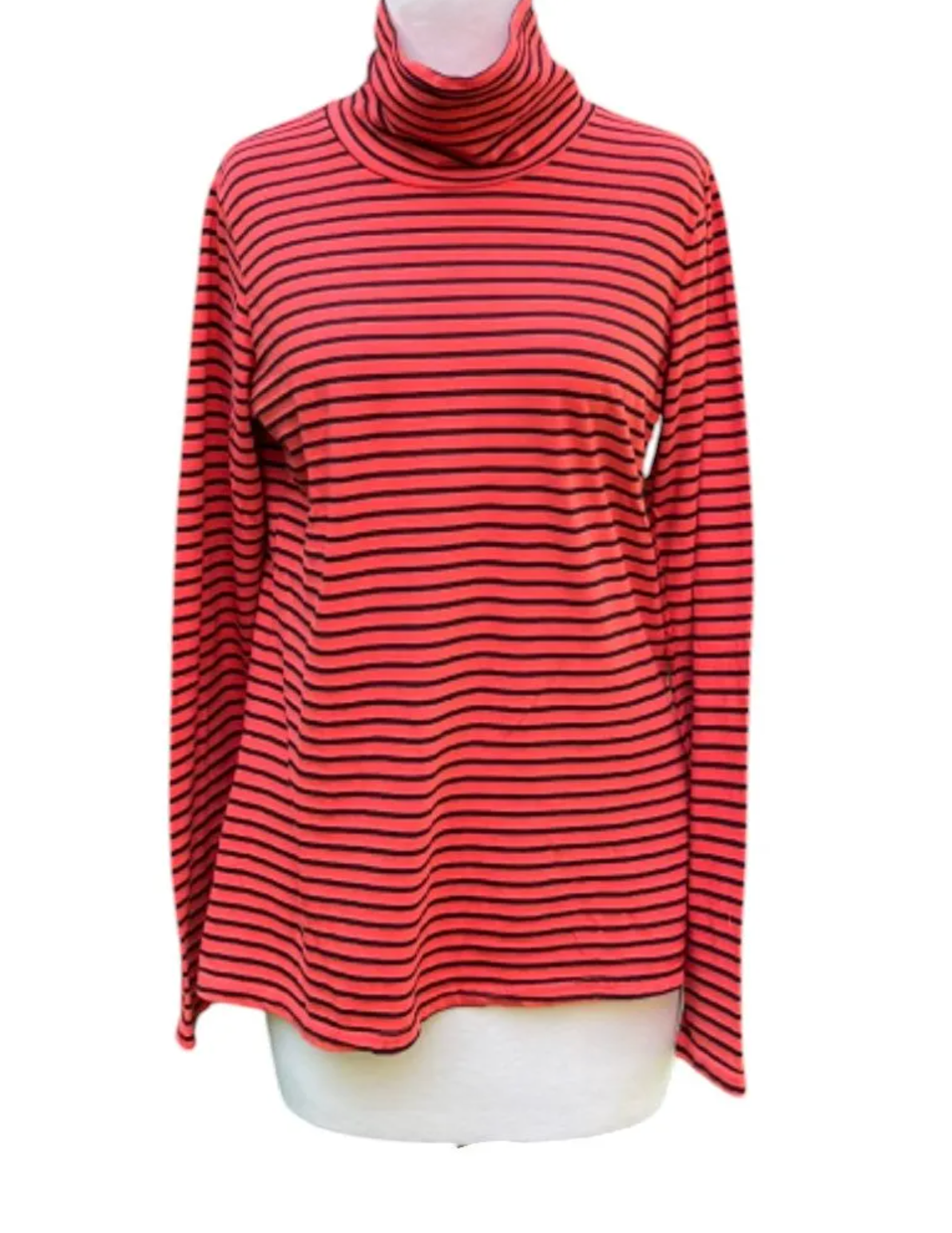 CUT LOOSE Navy/White Stripe Long Sleeve Turtle Neck - 0987099