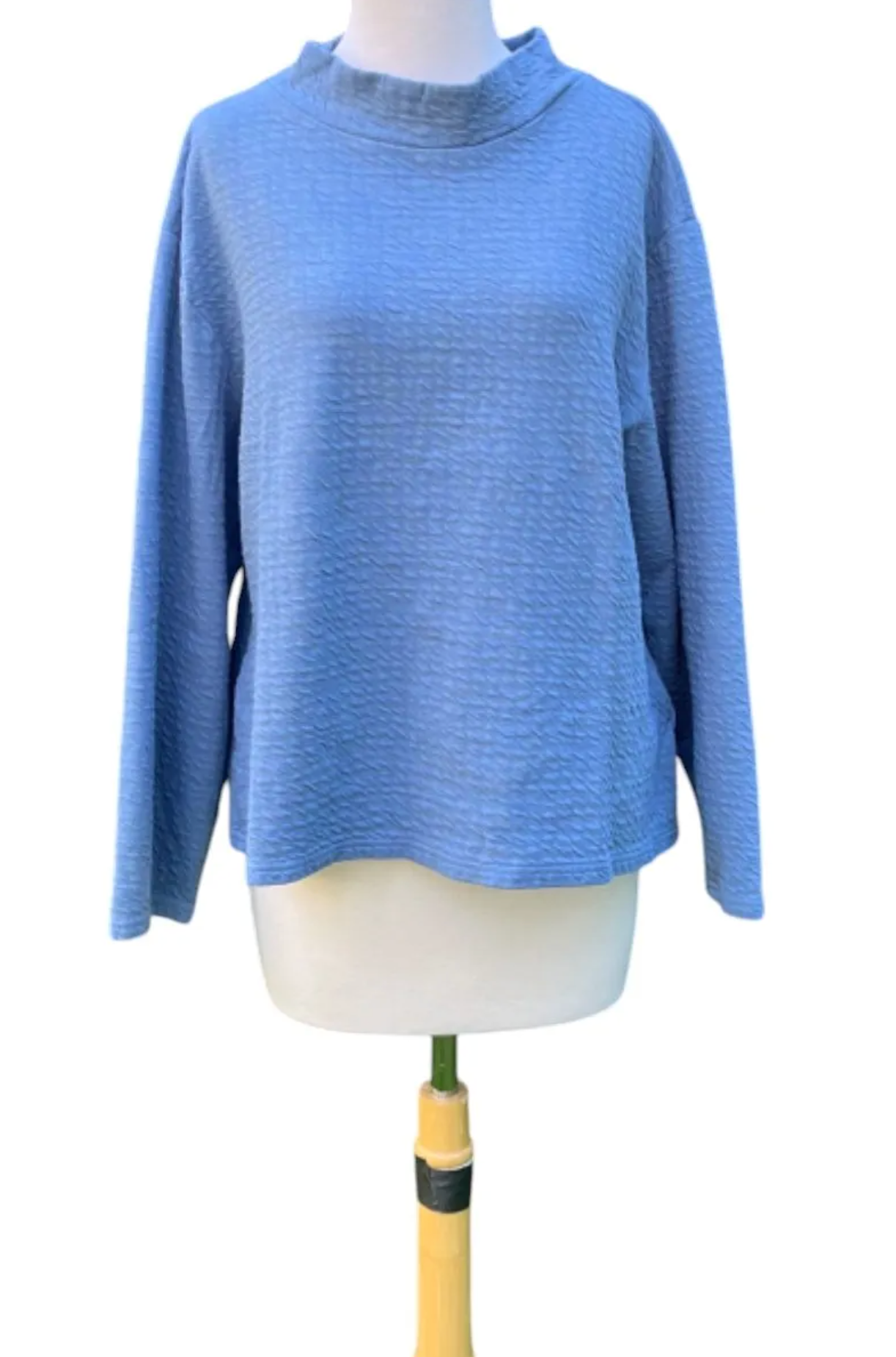 CUT LOOSE Pucker Doublecloth Mock Neck Top - 2246114