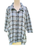 CUT LOOSE Crinkle Plaid High Low Shirt - 0387945