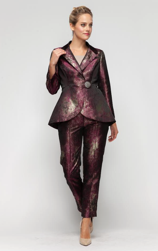 IC COLLECTION Pants - 7215P - WINE