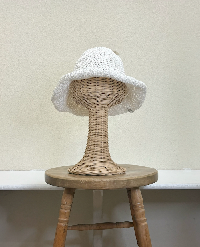 White Woven Sun Hat