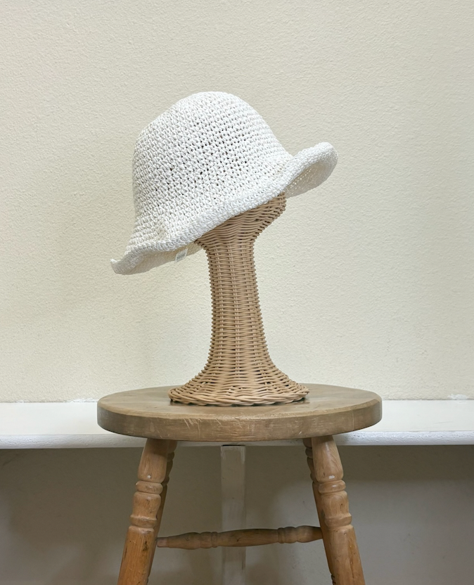 White Woven Sun Hat