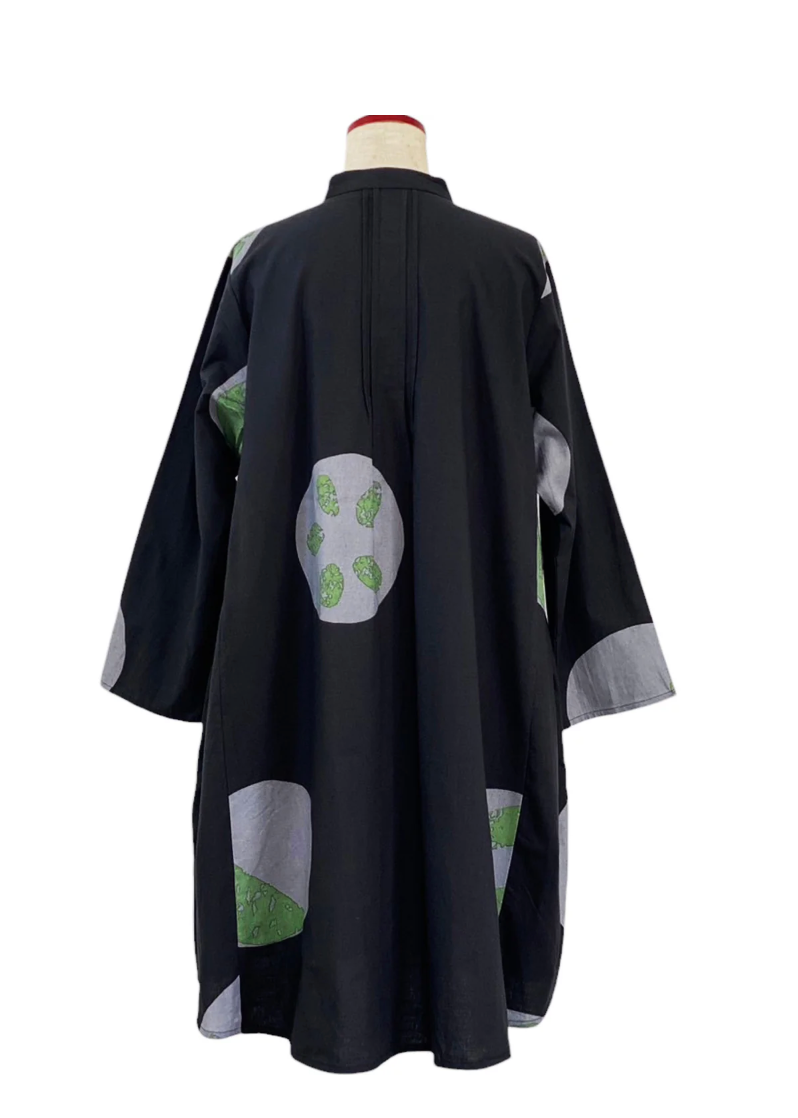 MONA LISA by Pure Fit - 244240-BK - Pintuck Long Jacket - Multi Bubble Print - BLACK (A)
