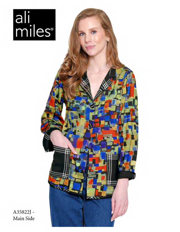 Ali Miles Woven Reversible Jacket - A35822JM - 955-ABSMLT