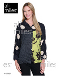 Ali Miles Woven Crinkle Textured Button Front Tunic - A45542BM - 969-MULTI