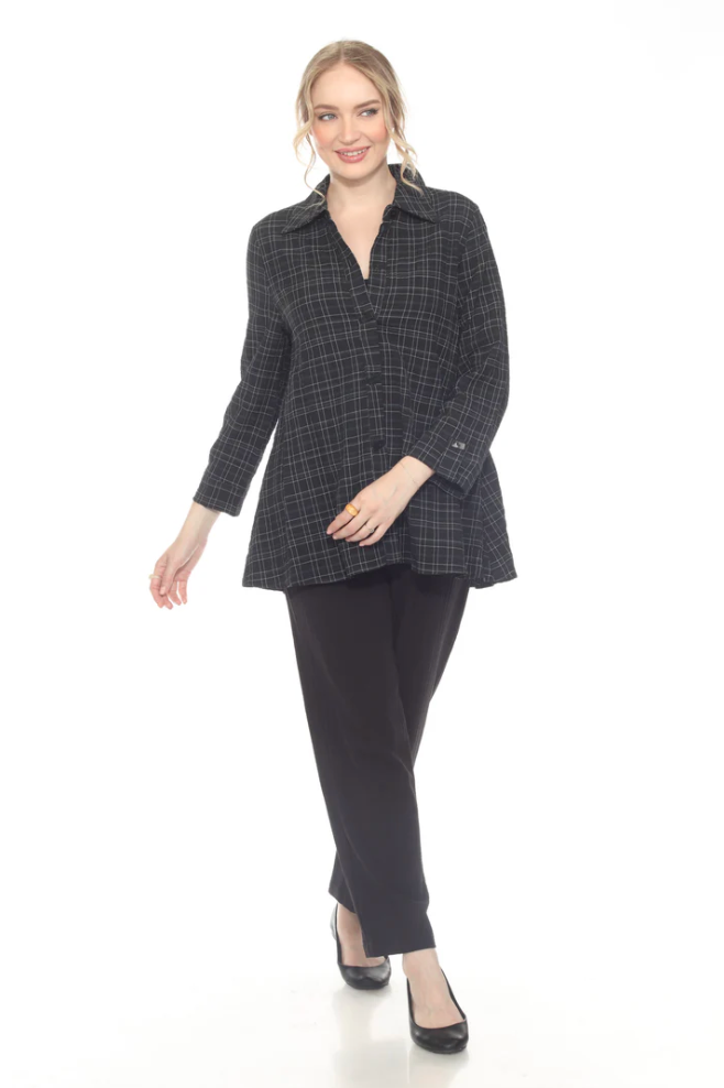 Moonlight Top - 7971CK - BLACK/WHITE CHECK