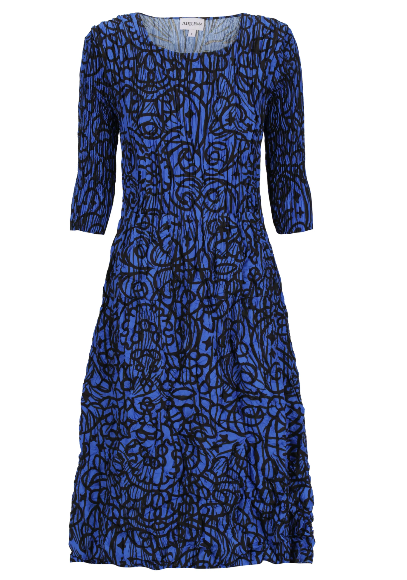 Alquema 3/4 Sleeve Smash Pocket  Dress - LAPIS GEM