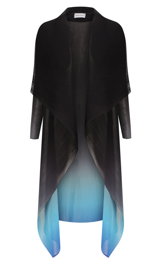 Alquema Long Collare Coat - ONYX TO MALIBU