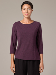 CUT LOOSE Char Jersey 3/4 Sleeve Boatneck Top - 6625060