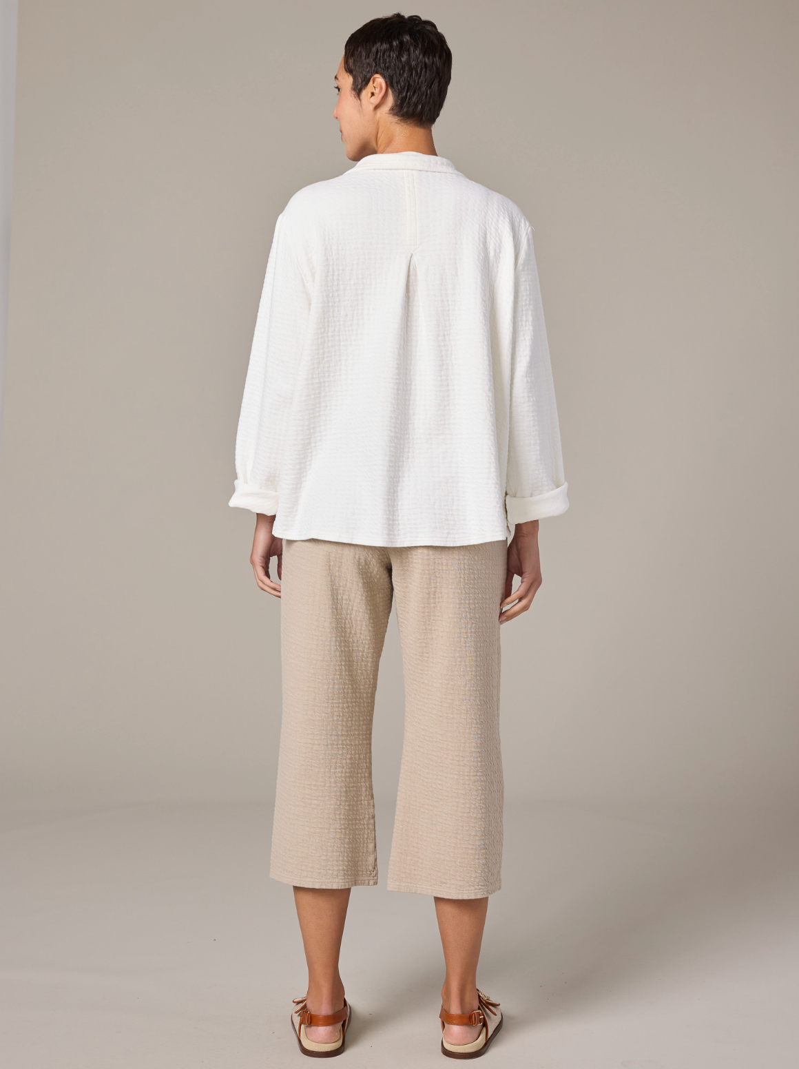 CUT LOOSE Pucker Doublecloth Crop Jacket - 2248935