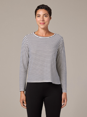 CUT LOOSE Navy/White Stripe Long Sleeve Top - 0986787