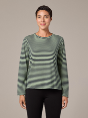 CUT LOOSE Navy/White Stripe Long Sleeve Easy Tee - 0986611