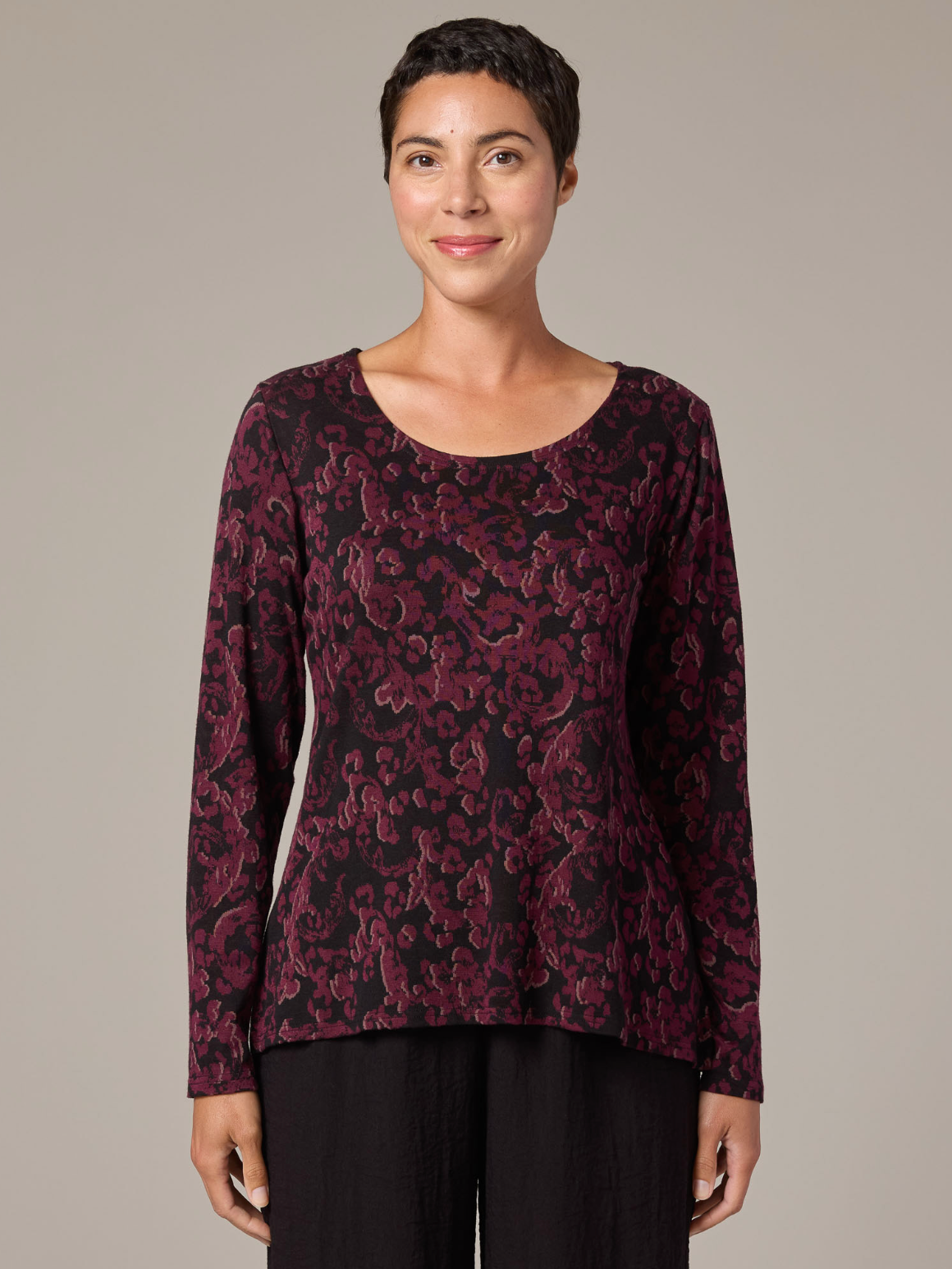 CUT LOOSE Floral Jacquard Modern Tee - 6727903