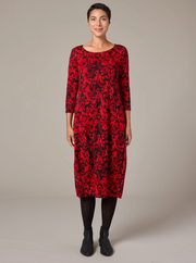 CUT LOOSE Floral Jacquard 3/4 Sleeve Dress - 6721654