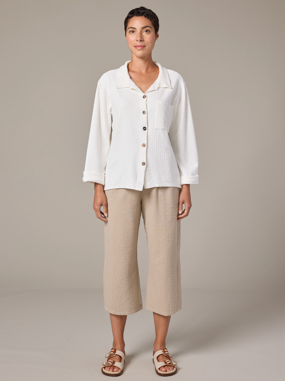 CUT LOOSE Pucker Doublecloth Crop Jacket - 2248935