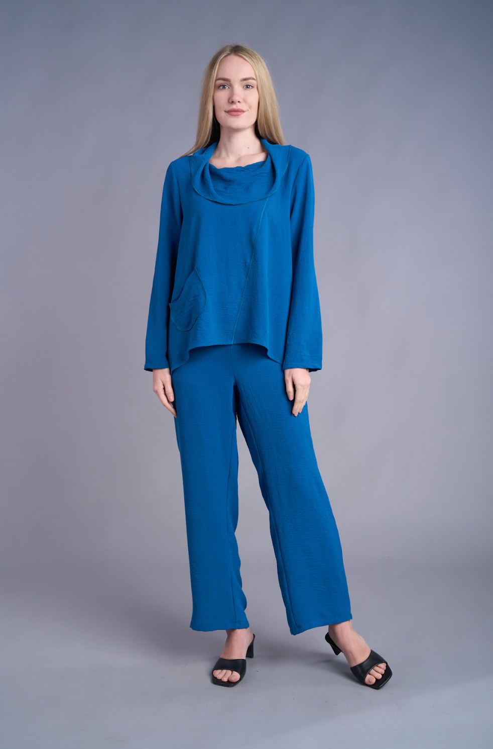 Shana Solid Airflow Cowl Top - 25855 - TEAL