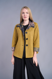 Shana Suede Short Collar Detail Jacket - 25852 - MUSTARD