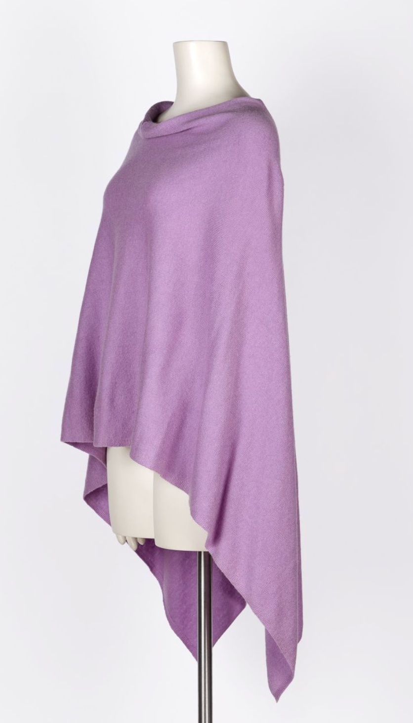 Dolma Cashmere Poncho - LILAC