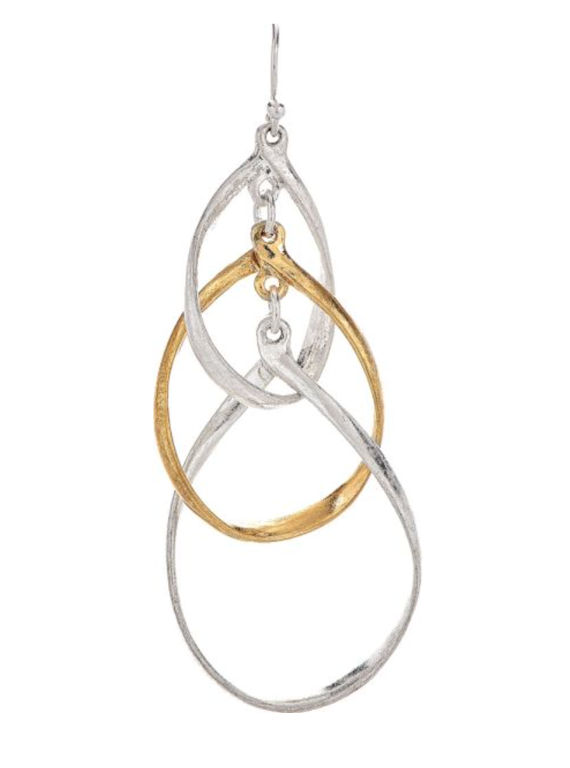 RAIN Two Tone Intertwined Drops Earring