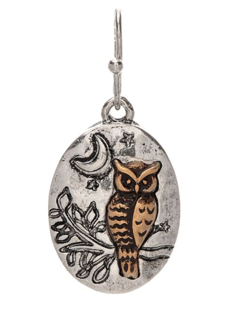 RAIN Two Tone Night Owl Earring