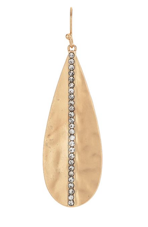 RAIN Gold Crystal Line Teardrop Earring