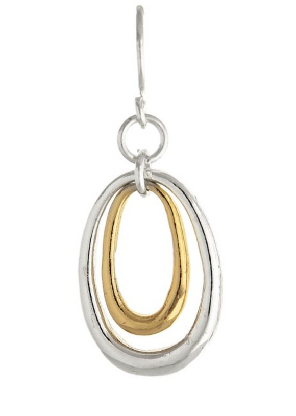 RAIN Two Tone Double Drop Earring