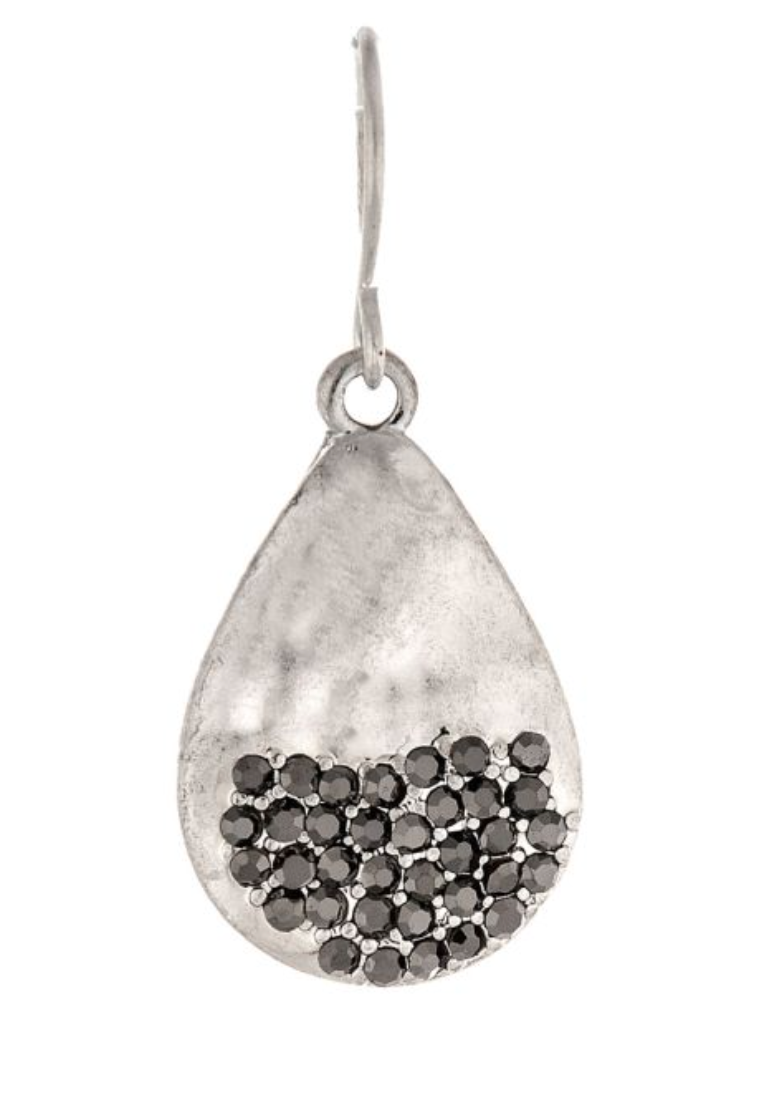 RAIN Silver Pav Teardrop Earring