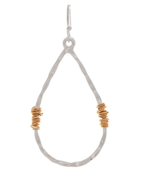 RAIN Two Tone Wire Wrap Teardrop Earring