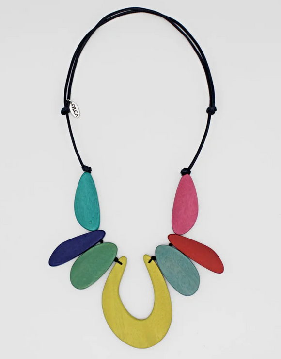 SYLCA Multi Emery Open Curve Necklace