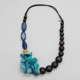 SYLCA Blue Cluster Aimee Statement Necklace