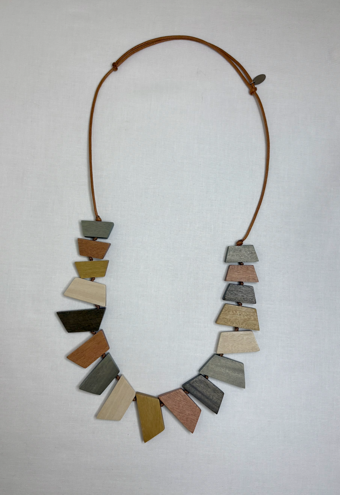 SYLCA Natural Dulcie Geometric Wood Necklace