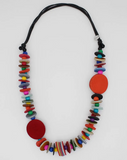 SYLCA Multi Leather Disc Paloma Necklace