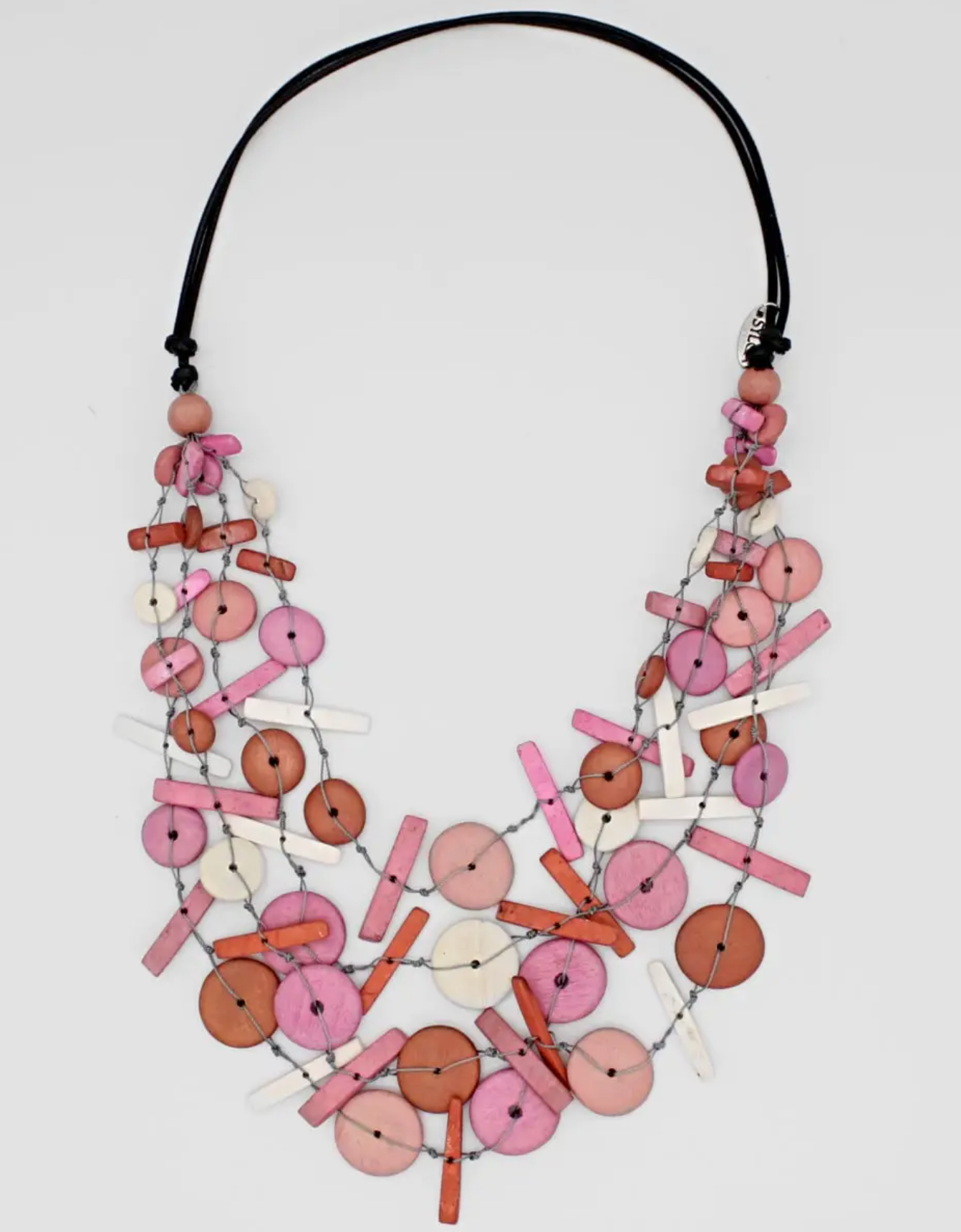 SYLCA Pink Multi Strand Orah Necklace