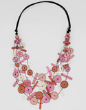 SYLCA Pink Multi Strand Orah Necklace