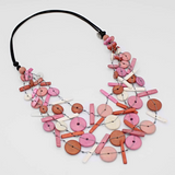 SYLCA Pink Multi Strand Orah Necklace