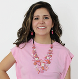 SYLCA Pink Multi Strand Orah Necklace