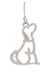 RAIN Silver Pooch Cutout Earring