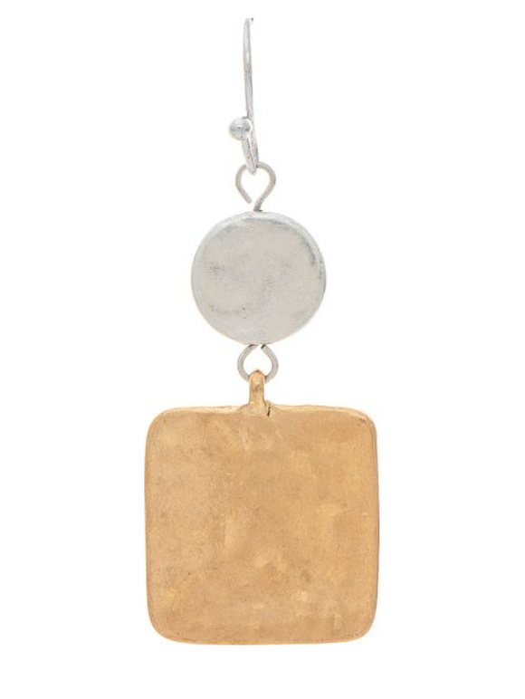 RAIN Two Tone Square Drop Earring