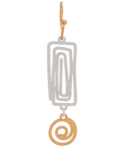 RAIN Two Tone Rectangle Spiral Brass Earring