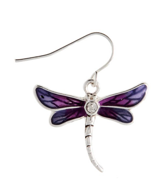 RAIN Silver Purple Dragonfly Earring