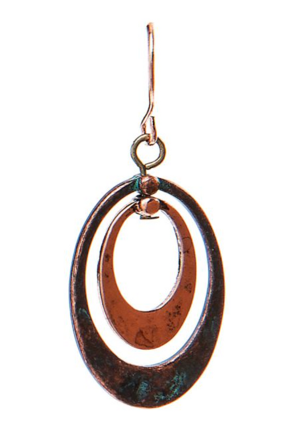 RAIN Patina Copper Double Oval Earring