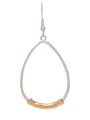 RAIN Two Tone Bar Accent Teardrop Earring